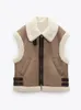 Gilet da donna ZBRA Autunno Inverno Gilet in pile Cappotto Giacca moda donna Splice Gilet senza maniche Donna Capispalla caldo Top 221207