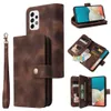 Telefoonhoesjes voor Samsung S23 S22 S21 S20 FE S10 Ultra Plus Note 20 A14 Wallet Multi Card Zipper Lederen Case Cover