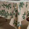 Nappe Rectangle Coton Lin Nappe Pour Cuisine Salle À Manger Vert Pin Arbre Imprimé Lavable Tissu Couverture Décoration de La Maison