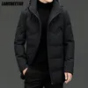 Parkas pour hommes haut de gamme marque décontractée mode longue 90% veste de canard pour hommes avec capuche coupe-vent noir manteaux bouffants vêtements d'hiver 221208