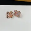 With Boxes Luxury Women Fashion Stud Earrings Designer Flower Studs Retro Pendant Quality Engagement Earring For Lady Wholesale 3Colors