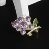 Elegant Purple Flower Brooches for Women Corsage Party Decorations Wedding Coat Clothing Jewelry Gift
