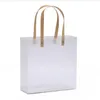 Clear Gift Tygv￤skor med handtag Bulk Bouquet PVC Party Favors Bag For Wedding F￶delsedagar Brudduschar Festival Treat White Frosted Retail P￥sar inpackning