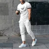 Herrspårar man trend t-shirt lyx varumärke tracksuit byxor mode kläder streetwear sommar kort ärm toppslong byxor set 221208