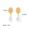 Stud Earrings Yoiumit Stainless Steel Earring For Women Gold Freshwater Pearl Coin Rose Cameo Dangle Fashion And Versatile Earr Party