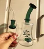 Unika vattenpipa glasögon bong dubbel funktion återvinnare dab riggar percolator vatten bongs hårda glas vatten rör olje rigg skål 14mm