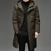 Parkas de plumón para hombre, chaquetas de pato blanco de invierno, abrigo largo con capucha, Parka gruesa y cálida de marca de moda de talla grande 5XL 221207