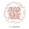 Notions Love Heart Iron Transfer for Clothing Size Large Red Rose Valentines Patches Sticker T Shirt Appliques for Clothes Bag Pillow Covers DIY Decorations