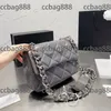 CC Bags Luxe merk Cross Body Trend Dames Crossbody Tas Lakleer Metalen badge Klassieke Flap Eén schouder Winkelen Pakketten Munt Pur