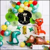 Decorazione del partito Dinosaur Jungle Party Supplies Palloncini per il ragazzo Decorazione di compleanno Bambini Jurassic Dino Wild One Decor Y201006 2267 Dhhow