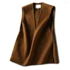 Damesvesten Stijlvolle vest op het bovenkleding Retterde pullover Vest Side Split mode Koreaanse stijl Vrouw Cold Proof