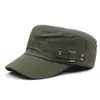 Bérets décontracté coton plat chapeau haut-de-forme réglable casquettes militaires hommes femmes Cadet armée casquette crème solaire sport pour