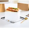 Sandwich Kraft Paper Thick Toast Pack Breakfast Packaging Box Hamburger Grease proof Vassoio di carta Confezione regalo