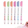 Colored Highlighter Pens Dual Tip Marker With 6 Different Shapes 6Pcs For Writing Drawing Planner