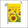 Garden Decorations Garden Sunflower Welcome Flag Festival Party Home Decorate Banner Encryptions Linen Flags Pattern Good Looking No Dhnft