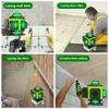 16 Lijnen 4D Wireless Remote Green Laser Lasering zelfniveau met 1/2 batterijen