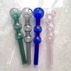 Nieuwste kalebas gekleurde glazen oliebrander pijp roken accessoires met 3 ballen 15 cm lengte voor waterpijpen waterpijpen Rigs gereedschap