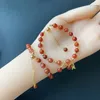 Braccialetti regolabili di cristallo del branello rotondo del braccialetto di pietra naturale rosso sud di galleggiamento all'ingrosso del filo per i monili di modo del regalo della ragazza