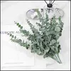 Decoratieve bloemen kransen simatieplant blad decoratie bloem hoog kwaliteit plastic eucalyptus materiaal trouwhuis 1411 v2 dro dhewy