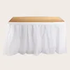 Table Cloth Disposable Plastic Pink Skirt Tablecloth Rectangle Tulle Cover Wedding Reception Baby Shower Birthday Party 427X74CM