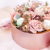 Gift Wrap Christmas Apple Valentine's Day Birthday Candy Wedding Acrylic Floral Storage Case Packing Flower Round Box With Ribbon