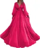 Lange puffy mouwen prom jurk v nek a-line baljurk tule formele avondjurken plus size arabisch aso ebi stijlvolle feestprinses formeel