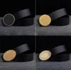Diseñadores Cinturones Hombres Comercio Ocio Cinturón Ancho 3.8 CM Cuero negro Simple Metal Cobre Hebilla Cinturón para hombre Moda Lujos Accesorios de regalo de cumpleaños