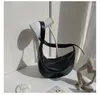Evening Bags PU Leather Large Capacity Wide Strap Crossbody For Women Dumplings Shaped Black Shoulder Bag VIP Korean Hobos Handbags
