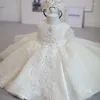 Fille Robes De Noël Baptême Blanc Rose Robe Perles 1er Anniversaire Bébé Élégante Princesse Fête Baptême Bambin Vestidos