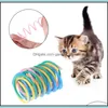 Cat Toys Novely Pets Cat Interactive Toys Solid Color Eco Friendly Plastic Spring D￥lig husdjur som s￤ljer 0 8SI E1 Drop Delivery Home G DH7GV