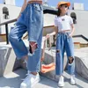 Broek meisjes broek zomer tiener gescheurde jeans voor hole potlood 8 10 12 jaar student kinderen casual kinderen 221207