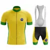 Ensembles de course 2022 Brésil équipe cyclisme Jersey ensemble homme vélo costume à manches courtes vêtements vélo Maillot