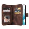 Téléphone étuis pour samsung S23 S22 S21 S20 FE S10 Ultra Plus Note 20 A14 Portefeuille Multi Carte Zipper Housse En Cuir