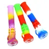 Tuyaux en silicone colorés Filtre à tabac aux herbes sèches Bol en verre Porte-clés de poche portable Mini pipes à main Style de lampe de poche Tube porte-cigarette