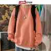 Sweats à capuche pour hommes Sweatshirts Lappster Hommes Solide 7 Couleurs Harajuku Mens Automne Mode coréenne surdimensionnée Japonaise Streetwear Vêtements 221208