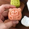 Backwerkzeuge Kunststoffmaterial Mooncake Form 50G Tigerform Stempel Mondkuchen Formen für Mid-Autumn Festival DIY-Verwendung