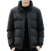 Men's Down Parkas Puffer Jacket Men Stand Collar Casual Streetwear Cotton Padded Thick Warm Coat Lightweight Men Streetwear Clothes 221208