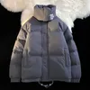 Parkas en duvet pour hommes coréen hiver Ripstop veste matelassée Couple solide Zip chaud épaissir rembourré coton manteau Klein bleu surdimensionné Puffer 221207