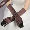 Fingerless Gloves Womens Satin Long Opera Evening Party Prom Stretch Banquet1