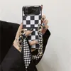 F￤llbara repcheckerbr￤dor Telefonfodral f￶r Samsung Galaxy Z Flip3 Flip4 5G Vogue Silk Lattice Protective Shell Suffproof