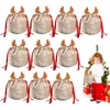 Confezione regalo 1 set di sacchetti di caramelle natalizie in velluto con cordoncino da imballaggio Navidad A