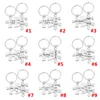 Party Gunst 18 Styles Roestvrij staal Puzzel Paar hanger Metal Keychain Sieraden Valentijnsdag Gift Lovers Keychains