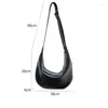 Evening Bags PU Leather Large Capacity Wide Strap Crossbody For Women Dumplings Shaped Black Shoulder Bag VIP Korean Hobos Handbags