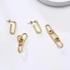 Orecchini a cerchio Trendy Paperclip Chain Dangle Drop Stud For Women Girl Dichiarazione simmetrica