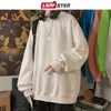 Sweats à capuche pour hommes Sweatshirts Lappster Hommes Solide 7 Couleurs Harajuku Mens Automne Mode coréenne surdimensionnée Japonaise Streetwear Vêtements 221208