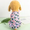 Köpek giyim çizgi film baskı elbise küçük köpekler için evcil kıyafetler askı etek tatlı prenses chihuahua serin taze giysiler