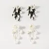 Moda Handmade Pearl Flower Tassel Earsings Exagerados Brincos All-Match Mulheres J￳ias de Casamento de Partimento