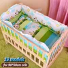 Полосы кровати 5pcs Cotton Baby Crib Beding Set с набором Bumper Burns Filler 90x50см CP01S 221208
