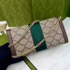 Carteira clássica das mulheres diagonal corrente sacos de ombro designer bolsa moda dupla carta impresso cartão purse240p