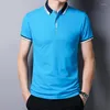 Polos pour hommes 2022 Polo de haute qualité pour hommes Polo en coton à manches courtes à rayures Marque Sport T-shirt d'été